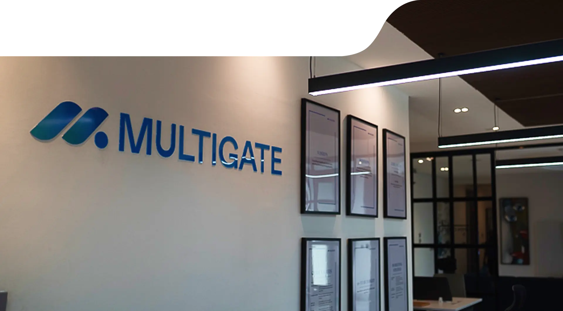 picture of a wall with the multigate logo